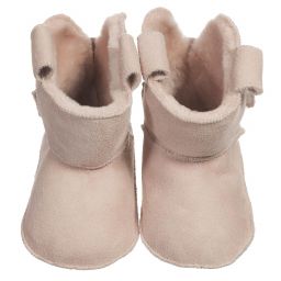 Petit Nord-Pink Sheepskin Pre-Walker Baby Boots | Childrensalon Outlet