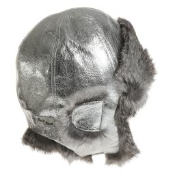 Petit Nord-قبعة جلد وفراء لون فضّي | Childrensalon Outlet