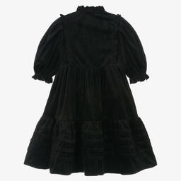 Petite Amalie-Girls Black Needlecord Dress | Childrensalon Outlet
