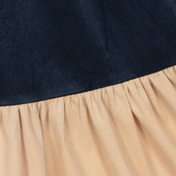 Petite Amalie-Girls Blue & Beige Needlecord Dress | Childrensalon Outlet