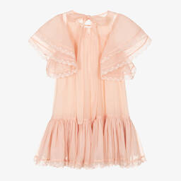 Petite Amalie-Girls Coral Pink Organza Dress | Childrensalon Outlet