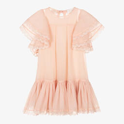 Petite Amalie-Girls Coral Pink Organza Dress | Childrensalon Outlet