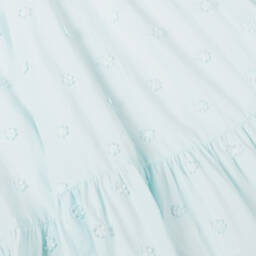 Petite Amalie-Girls Daisy-Embellished Blue Cotton Dress | Childrensalon Outlet