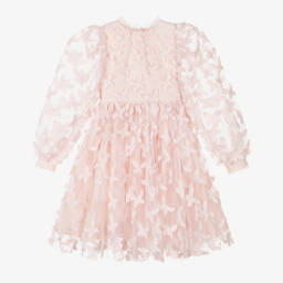 Petite Amalie-Girls Dreamy Pink Voile Frock | Childrensalon Outlet