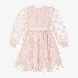 Petite Amalie-Girls Dreamy Pink Voile Frock | Childrensalon Outlet