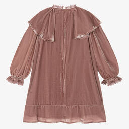 Petite Amalie-Girls Dusky Pink Velvet Dress | Childrensalon Outlet