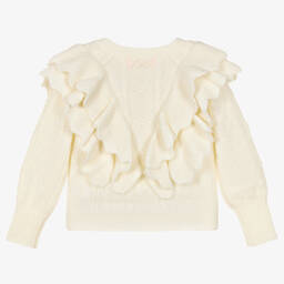 Petite Amalie-Girls Ivory Cable Knit Wool Sweater | Childrensalon Outlet