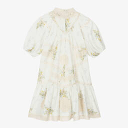 Petite Amalie-Girls Ivory Lace & Floral Dress | Childrensalon Outlet