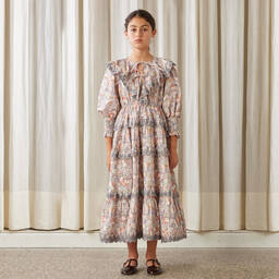 Petite Amalie-Girls Multicoloured Floral Cotton Dress | Childrensalon Outlet