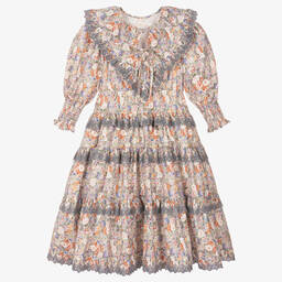 Petite Amalie-Girls Multicoloured Floral Cotton Dress | Childrensalon Outlet
