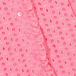 Petite Amalie-Girls Pink Broderie Anglaise Dress | Childrensalon Outlet