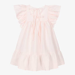 Petite Amalie-Girls Pink Flutter Sleeve Dress | Childrensalon Outlet
