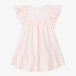 Petite Amalie-Girls Pink Flutter Sleeve Dress | Childrensalon Outlet