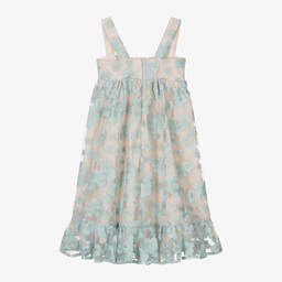 Petite Amalie-Girls Turquoise Blue Embroidered Tulle Dress  | Childrensalon Outlet
