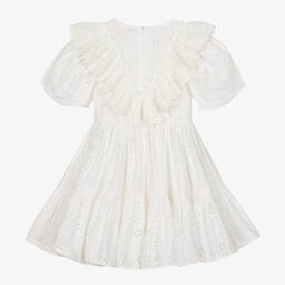 Petite Amalie-Girls White Broderie Anglaise Dress | Childrensalon Outlet