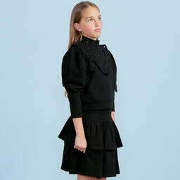 Petite Amalie-Teen Girls Black Cotton Sweatshirt | Childrensalon Outlet
