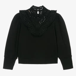 Petite Amalie-Teen Girls Black Cotton Sweatshirt | Childrensalon Outlet