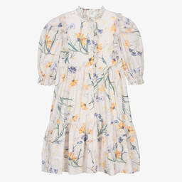 Petite Amalie-Teen Girls Ivory Floral Cotton Dress | Childrensalon Outlet