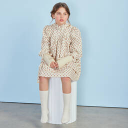 Petite Amalie-Teen Girls Ivory Floral Print Dress | Childrensalon Outlet