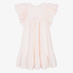 Petite Amalie-Teen Girls Pink Flutter Sleeve Dress | Childrensalon Outlet