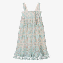 Petite Amalie-Teen Girls Turquoise Blue Embroidered Tulle Dress | Childrensalon Outlet