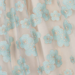 Petite Amalie-Teen Girls Turquoise Blue Embroidered Tulle Dress | Childrensalon Outlet