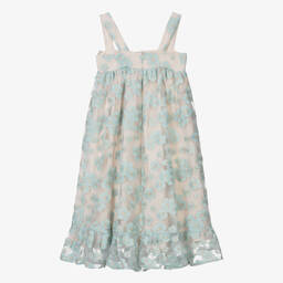 Petite Amalie-Teen Girls Turquoise Blue Embroidered Tulle Dress | Childrensalon Outlet