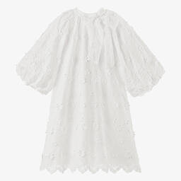 Petite Amalie-Teen Girls White Embroidered Floral Dress | Childrensalon Outlet