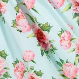 Phi Clothing-Хлопковое платье зелено-голубого и розового цвета | Childrensalon Outlet