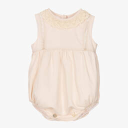 Phi Clothing-تبّان أطفال بناتي قطن وكتان لون بيج | Childrensalon Outlet