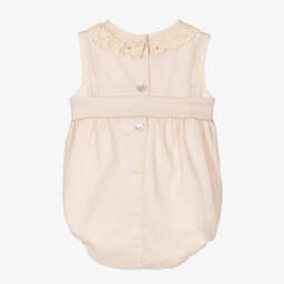 Phi Clothing-تبّان أطفال بناتي قطن وكتان لون بيج | Childrensalon Outlet