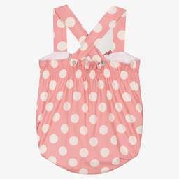 Phi Clothing-Baby Girls Pink Polka Dot Cotton Shortie | Childrensalon Outlet