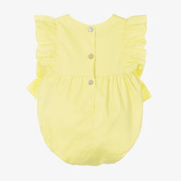 Phi Clothing-Желтый хлопковый песочник для малышек | Childrensalon Outlet