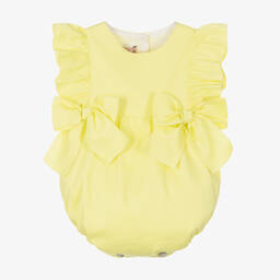 Phi Clothing-Желтый хлопковый песочник для малышек | Childrensalon Outlet