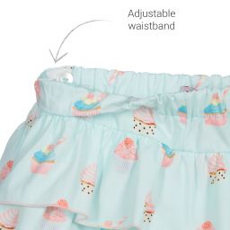 Phi Clothing-Голубая хлопковая юбка-шорты с кексами | Childrensalon Outlet