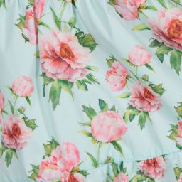 Phi Clothing-Голубая хлопковая блузка с цветочным рисунком | Childrensalon Outlet