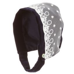 Phi Clothing-Blue Cotton Velvet Bonnet | Childrensalon Outlet