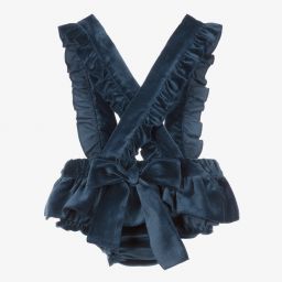 Phi Clothing-Синие вельветовые шорты на подтяжках | Childrensalon Outlet