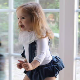 Phi Clothing-Синие вельветовые шорты на подтяжках | Childrensalon Outlet