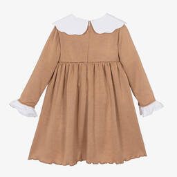 Phi Clothing-فستان مزيج فيسكوز محبوك لون بيج | Childrensalon Outlet