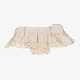 Phi Clothing-Girls Beige Linen & Cotton Bloomer Shorts | Childrensalon Outlet