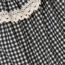 Phi Clothing-Girls Black Cotton Gingham & Lace Dress | Childrensalon Outlet