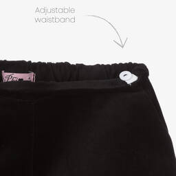 Phi Clothing-Girls Black Cotton Velvet Shorts | Childrensalon Outlet