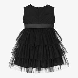 في كلودينغ-فستان تول بطبقات لون أسود | Childrensalon Outlet