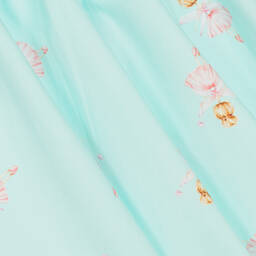 Phi Clothing-Голубое хлопковое платье с балеринами | Childrensalon Outlet