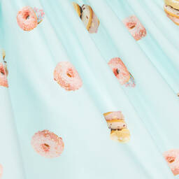 Phi Clothing-Голубое хлопковое платье с пончиками | Childrensalon Outlet