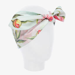 في كلودينغ-طوق للرأس قطن بوبلين لون أزرق بطبعة ورود | Childrensalon Outlet