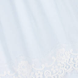 Phi Clothing-Girls Blue Cotton Flutter Lace Dress | Childrensalon Outlet