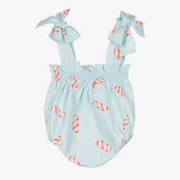 Phi Clothing-Голубой хлопковый песочник с леденцами | Childrensalon Outlet