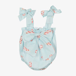 Phi Clothing-Голубой хлопковый песочник с леденцами | Childrensalon Outlet
